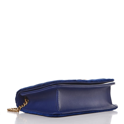 Gucci Velvet Matelasse GG Marmont Mini Bag Cobalt Blue 4 of 11