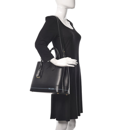Prada City Calfskin Cuir Medium Mirage Double Bag Black 3 of 11