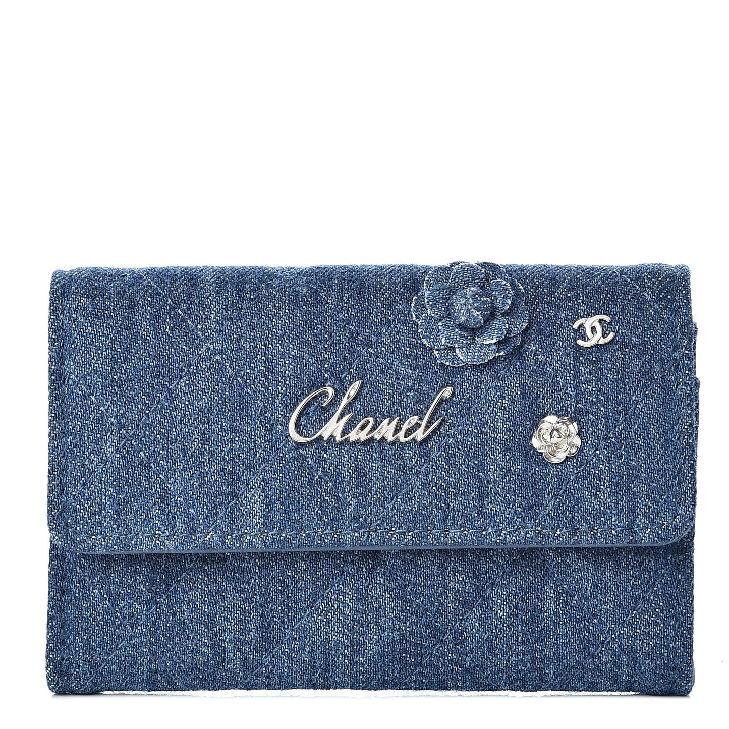 Denim Camelia Charms Card Holder Blue