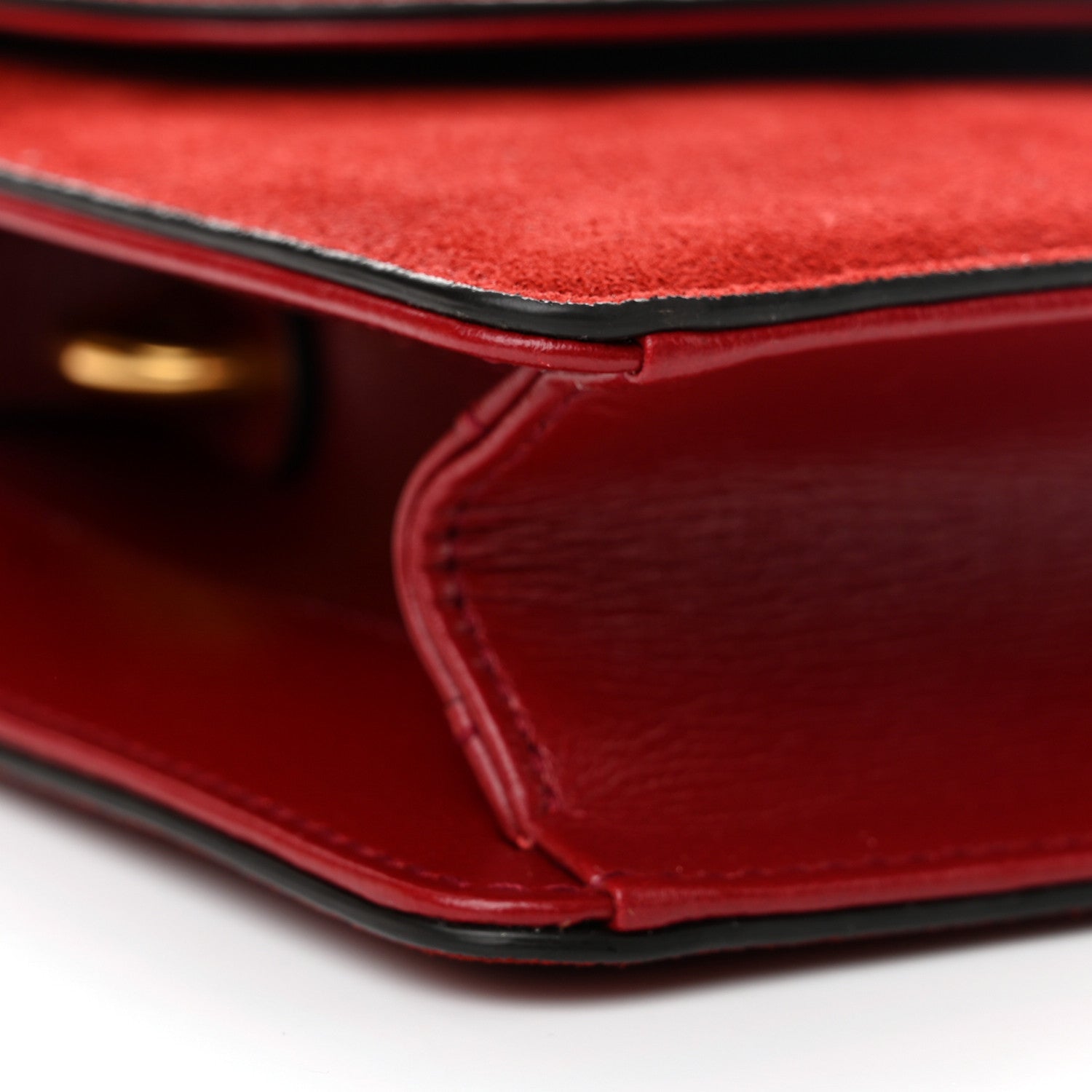 Gucci Suede Small Torchon GG Ring Shoulder Bag New Cherry Red 9 of 12