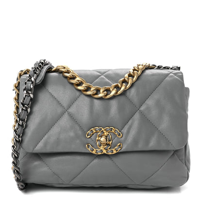 Chanel Goatskin Quilted Medium Chanel 19 Flap Grey 1 of 11