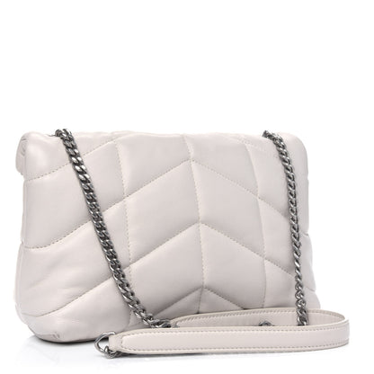 Saint Laurent Lambskin Quilted Toy Loulou Puffer Monogram Chain Satchel Crema Soft 2 of 4
