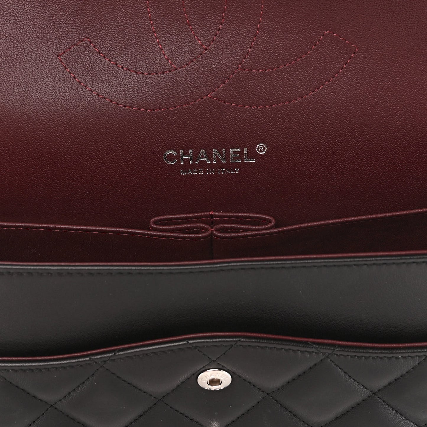 Lambskin Quilted Jumbo Double Flap Black