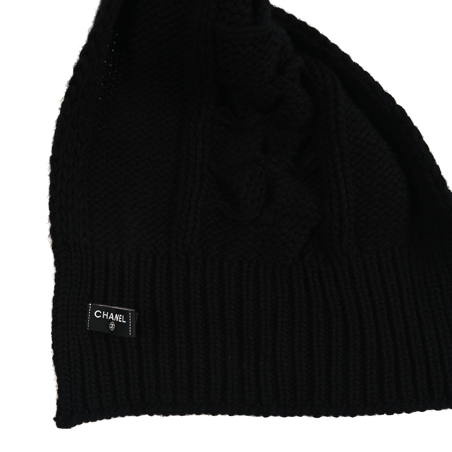 Chanel Cashmere Knitted Scarf Black 3 of 3