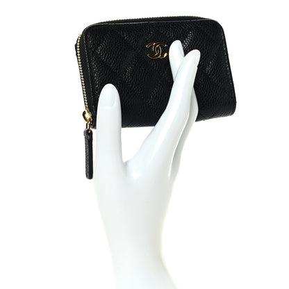 Chanel Caviar Quilted Zip Coin Purse Black 2 of 7