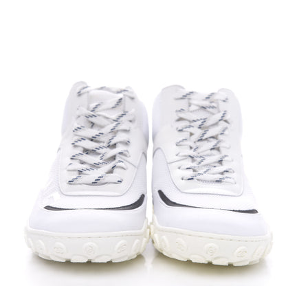 Chanel Calfskin Mesh Lycra Womens Logo High Top Sneakers 38 White 2 of 7