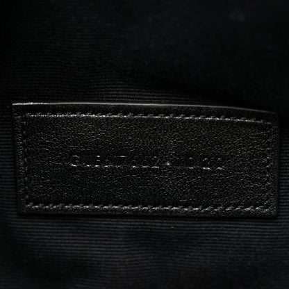 Saint Laurent Grain De Poudre Matelasse Chevron Monogram Envelope Clutch Black 7 of 11