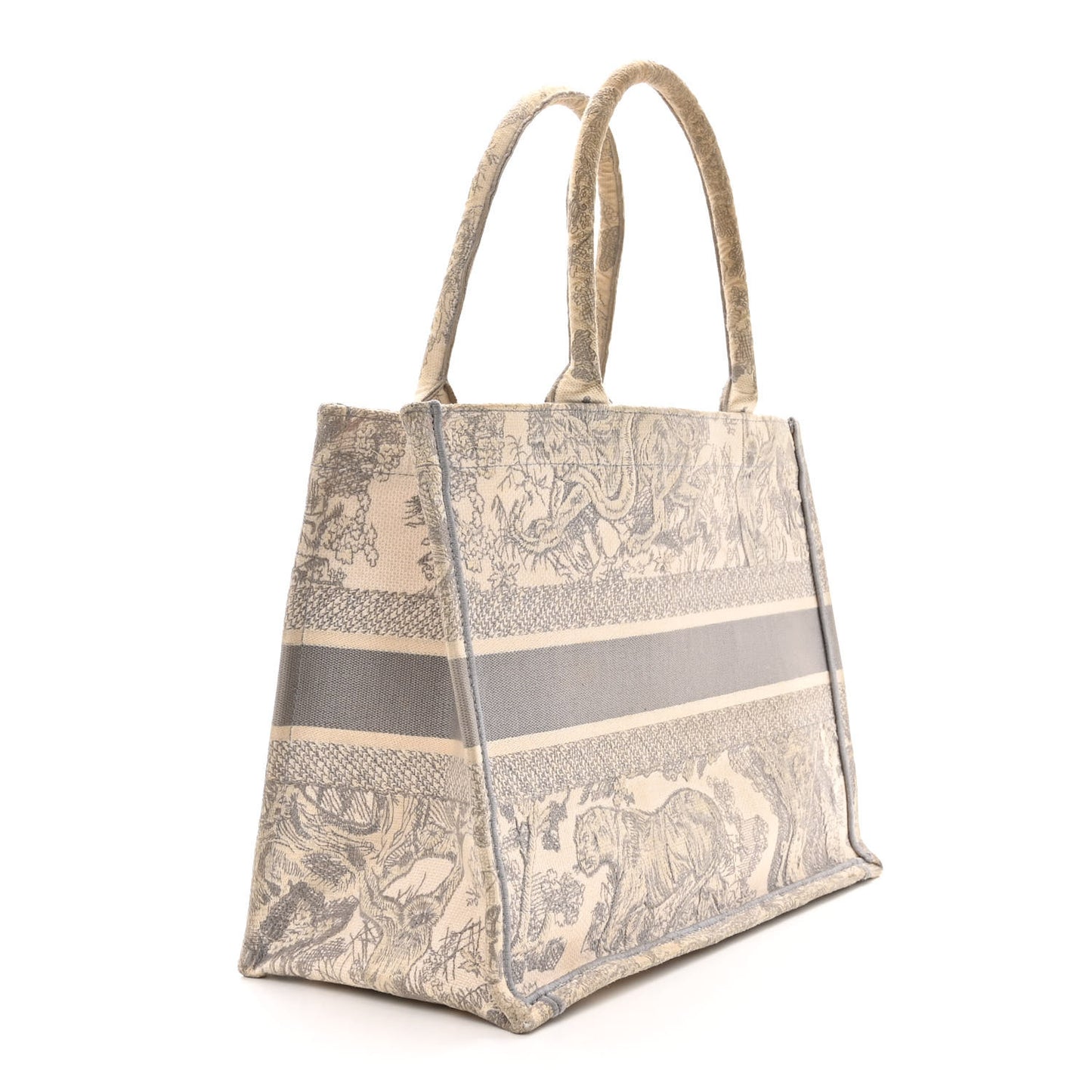 Canvas Embroidered Medium Dioriviera Toile De Jouy Book Tote Gray