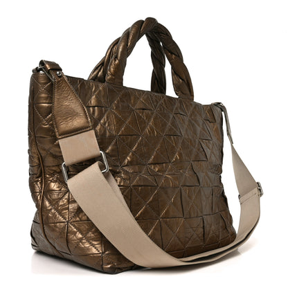 Chanel Metallic Aged Calfskin Quilted Origami Tote Bronze 3 of 11