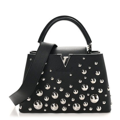 Louis Vuitton LV X YK Taurillon Brass Metal Dots Capucine MM Black 1 of 9
