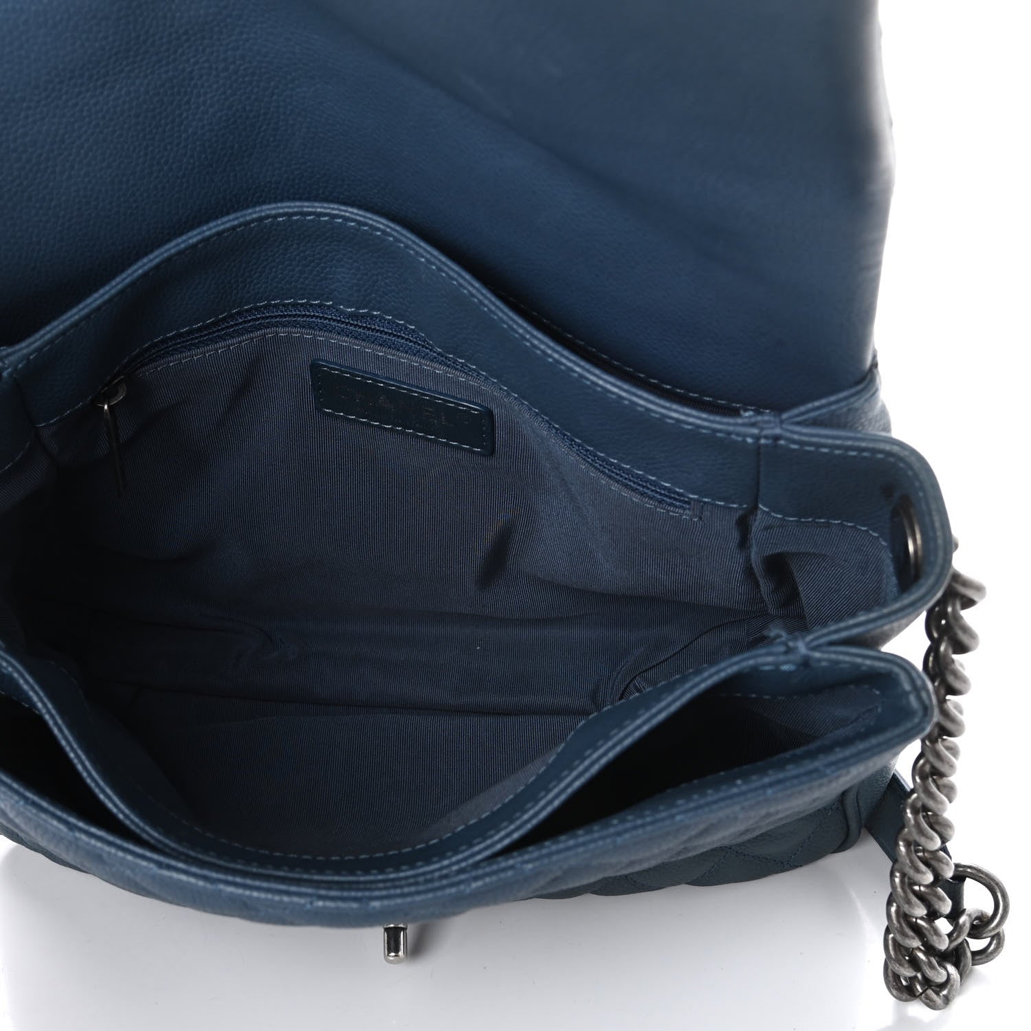 Chanel Caviar Quilted Medium Rock In Rome Single Flap Blue 5 of 10