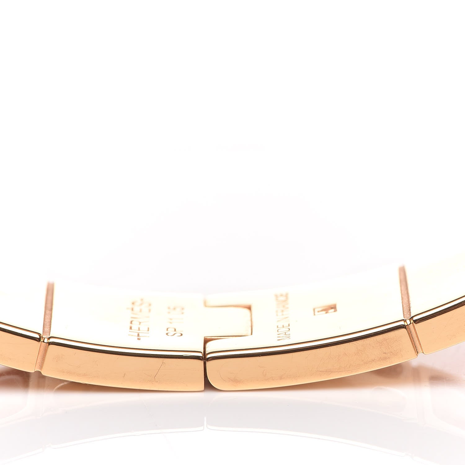 Hermes Enamel Printed Narrow Charniere Brides De Gala Hinged Bracelet S 7 of 8