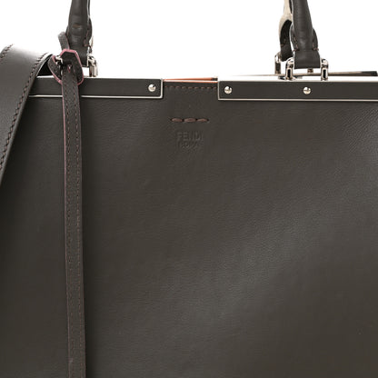 Fendi Vitello Dolce Century Petite 3Jours Tote Carbone 8 of 11