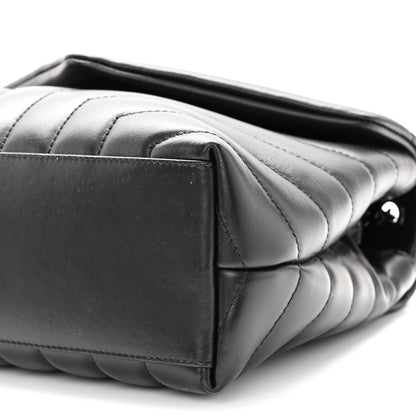 Saint Laurent Calfskin Y Quilted Monogram Monochrome Small Loulou Chain Satchel Black 9 of 10