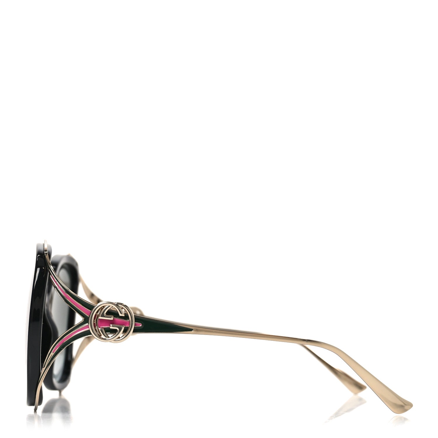 Gucci Round Frame Injected GG0226S Sunglasses Black 3 of 7
