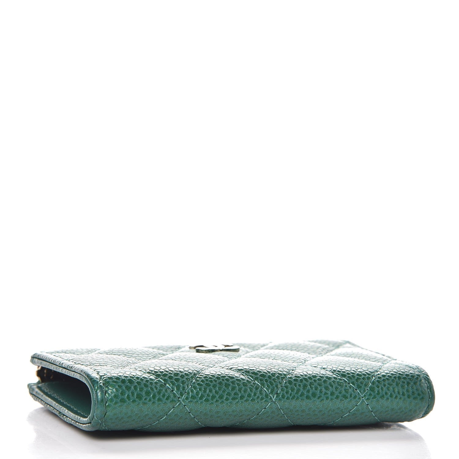 Chanel Metallic Caviar Quilted Key Holder Case Green 4 of 8