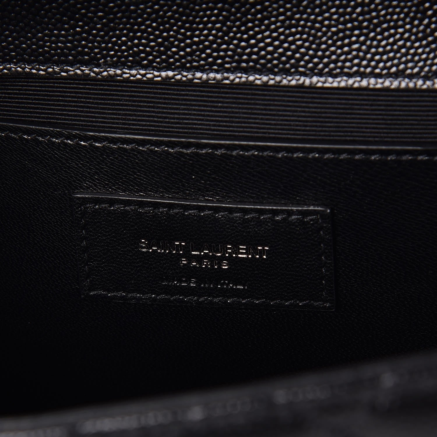 Saint Laurent Grain De Poudre Textured Mixed Matelasse Triquilt Medium Monogram Satchel Black 6 of 8