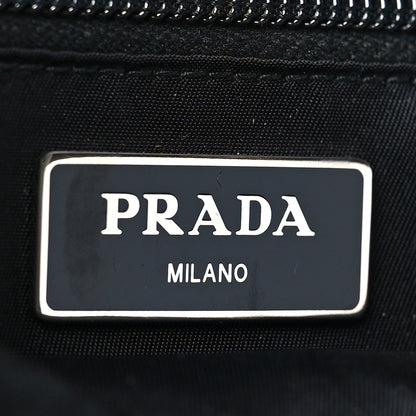 Prada Tessuto Hibiscus Print Double Buckle Backpack Black Rosso 6 of 9