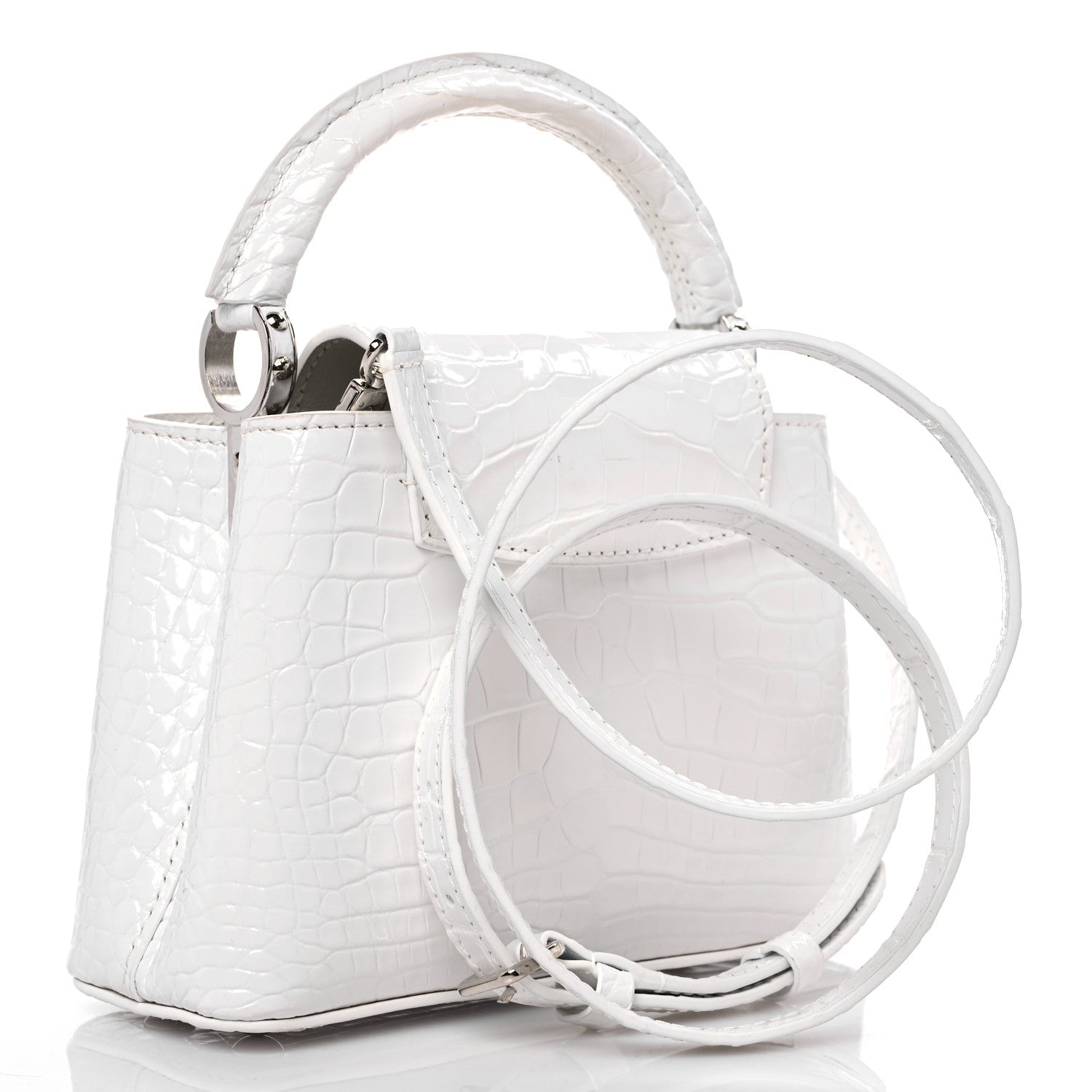 Louis Vuitton Crocodile Mini Capucines White 3 of 13