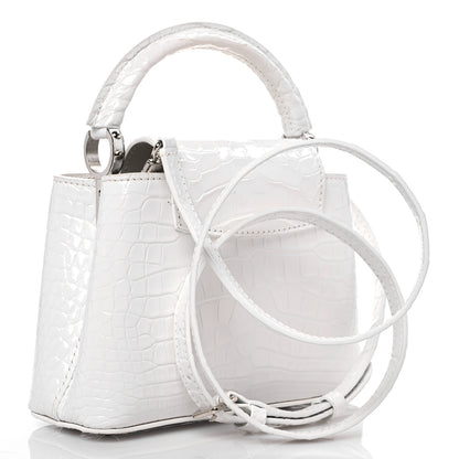 Louis Vuitton Crocodile Mini Capucines White 3 of 13