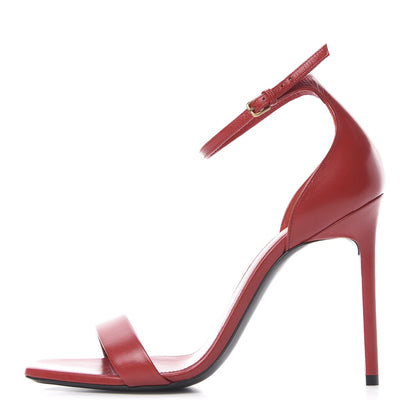 Saint Laurent Calfskin Amber 105 Ankle Strap Sandals 39.5 Red 1 of 10