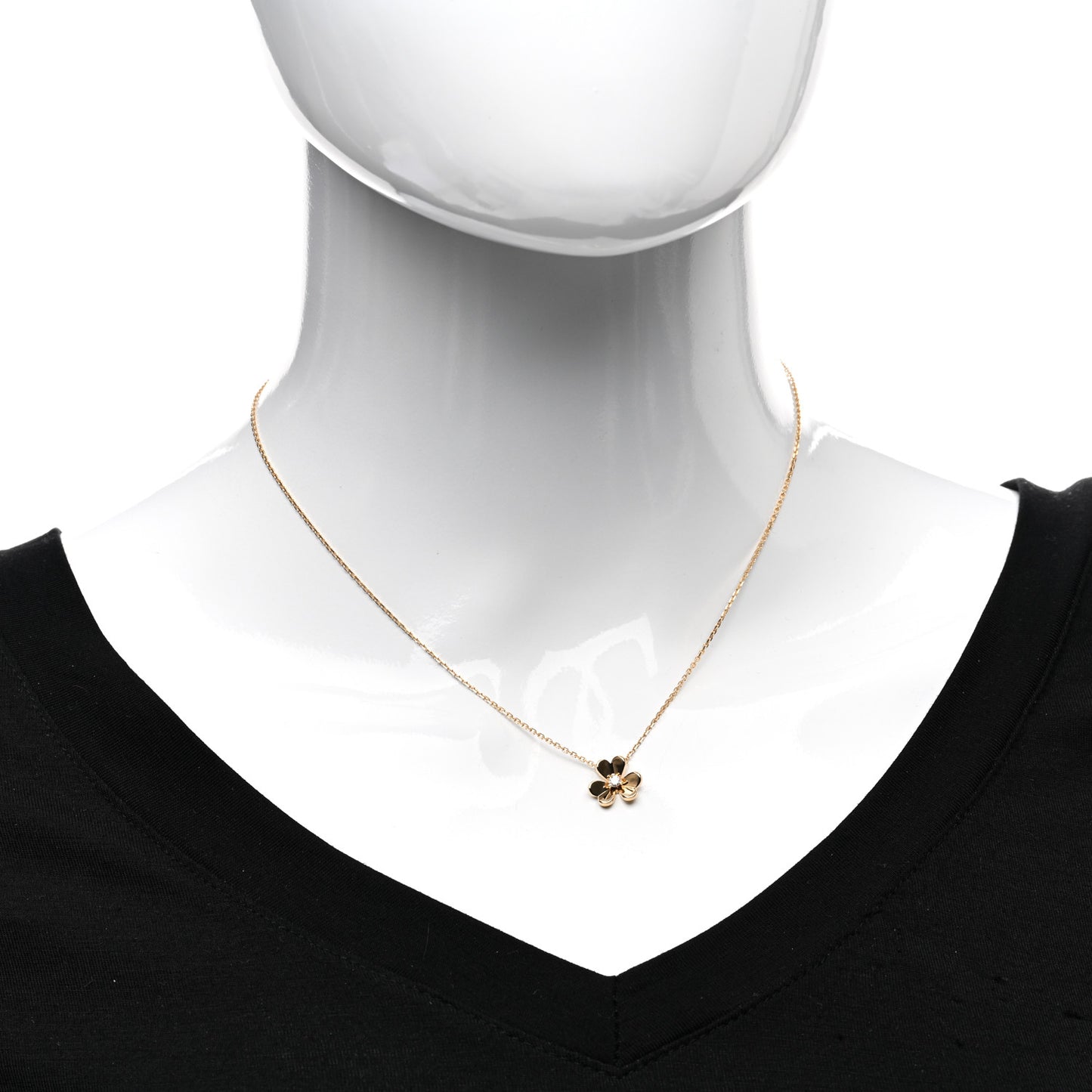 18K Yellow Gold Diamond Mini Frivole Pendant Necklace