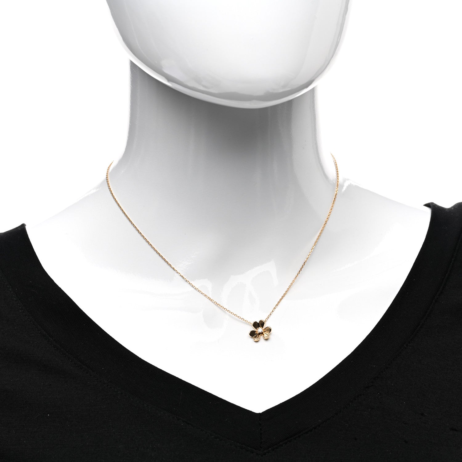 Van Cleef & Arpels 18K Yellow Gold Diamond Mini Frivole Pendant Necklace 2 of 6
