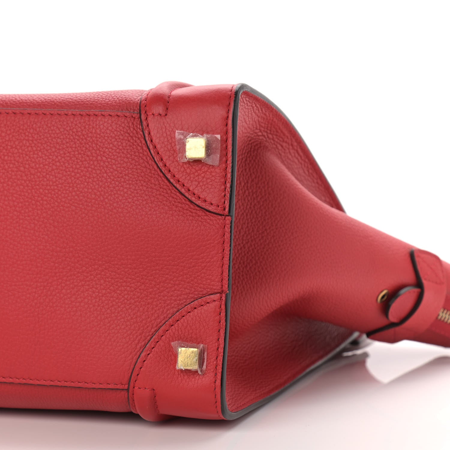 Celine Drummed Calfskin Mini Luggage Coquelicot 8 of 8