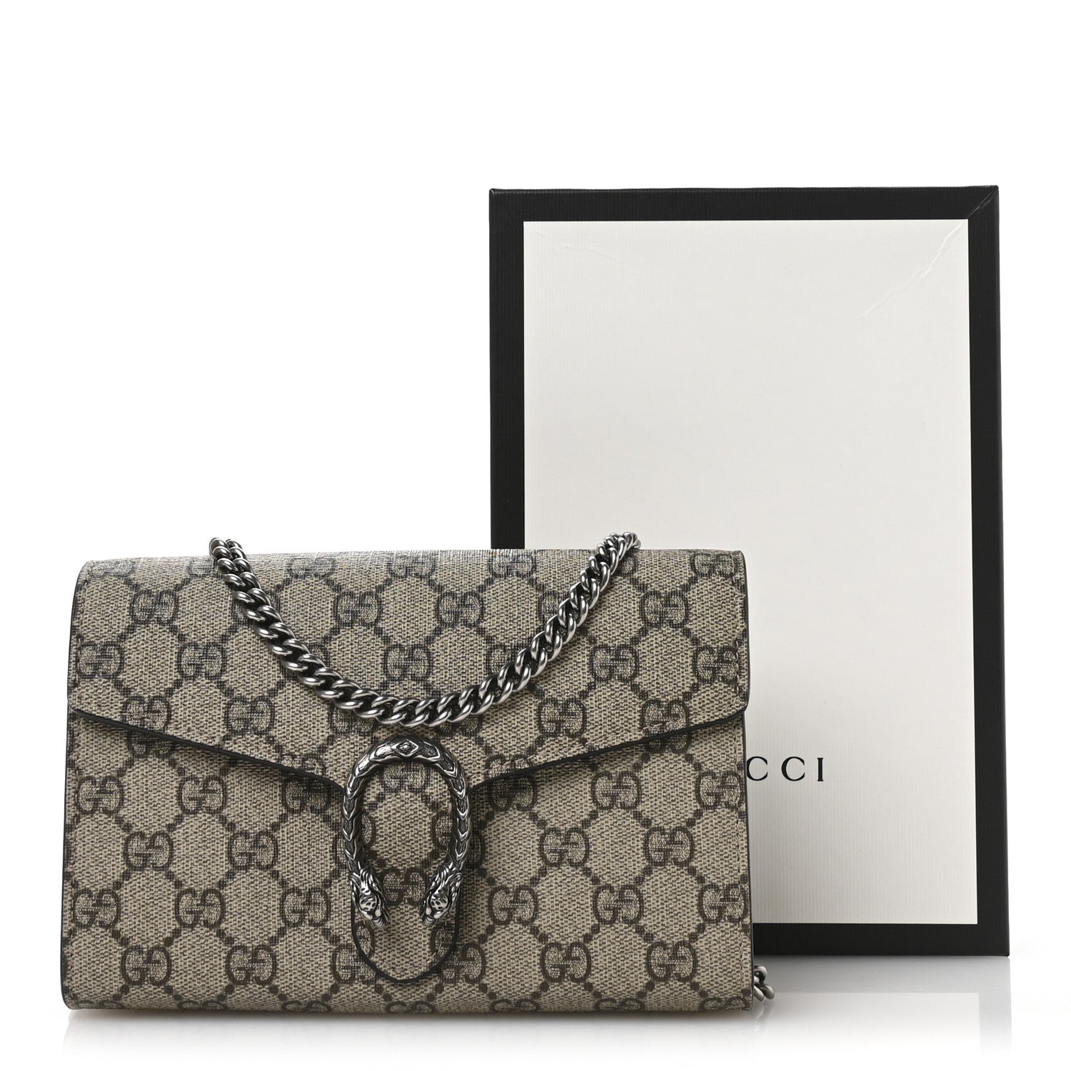 Gucci GG Supreme Monogram Mini Dionysus Chain Wallet Beige Taupe 11 of 11