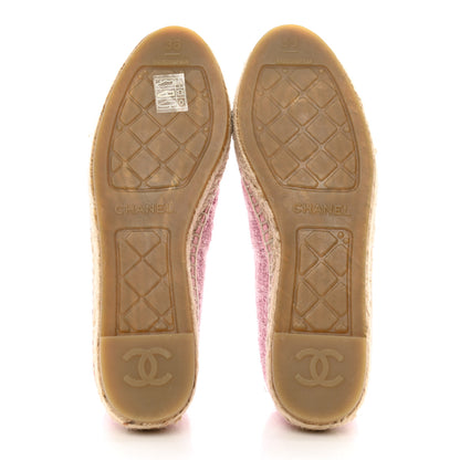 Chanel Tweed Patent CC Espadrilles 38 Pink Black 5 of 9