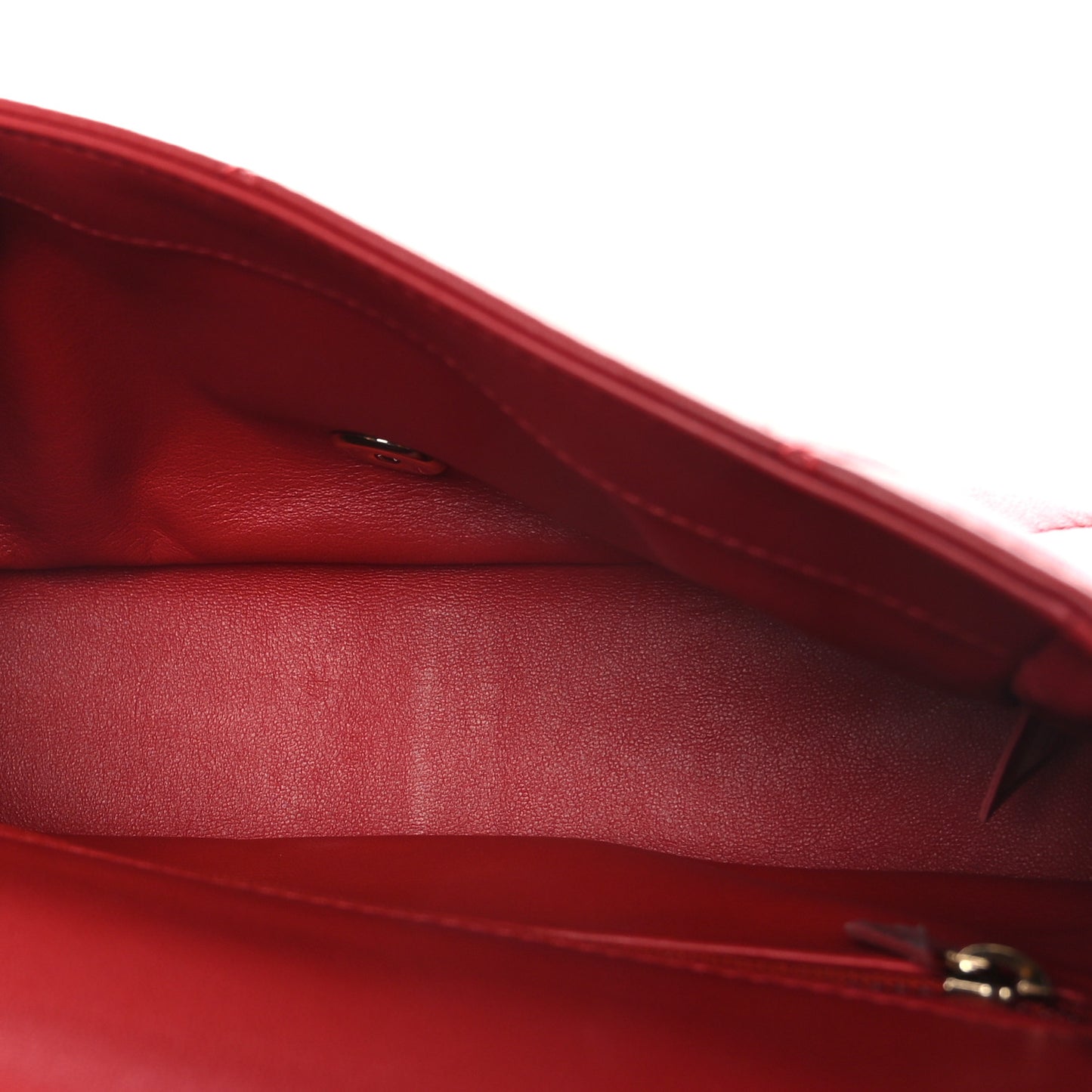 Lambskin Quilted Small Easy Carry Flap Red