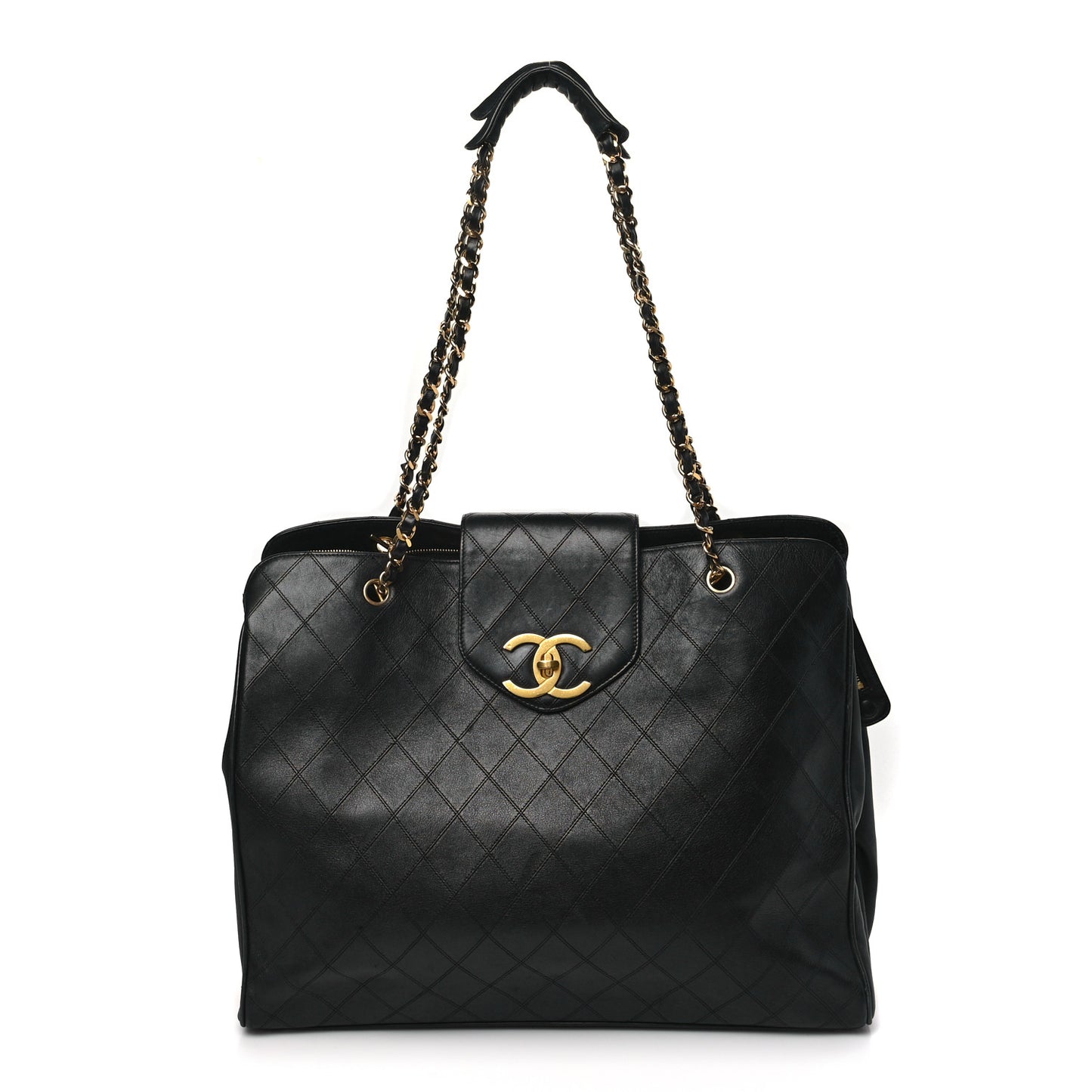Calfskin Stitched XL Weekender Black