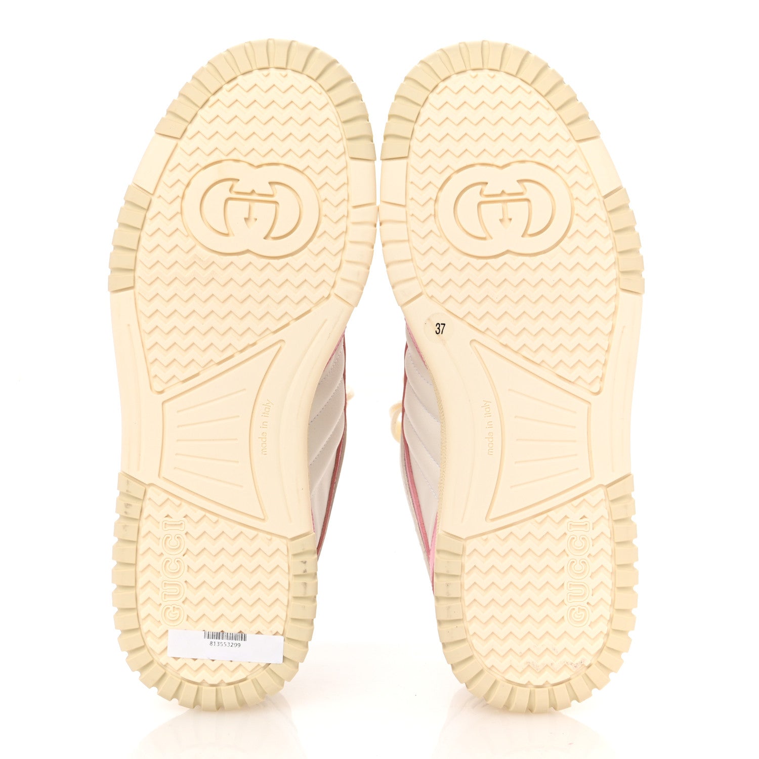 Gucci Calfskin Womens Re-Web Sneakers 37 White Pink 6 of 10