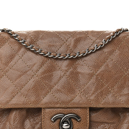 Chanel Caviar Quilted Medium Elastic Flap Brown 8 of 10