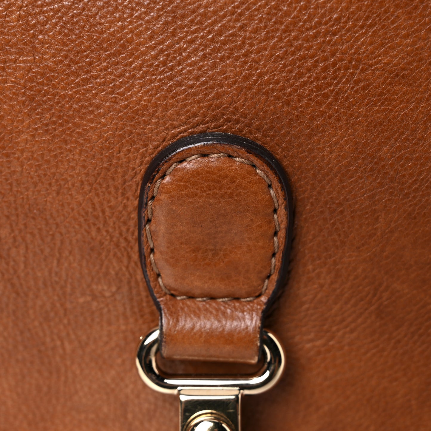 Grained Calfskin Medium Marrakech Flap Messenger Bag Brown