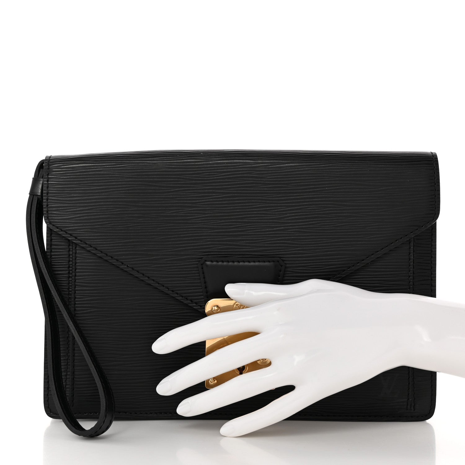 Louis Vuitton Epi Pochette Sellier Dragonne Clutch Black 2 of 9