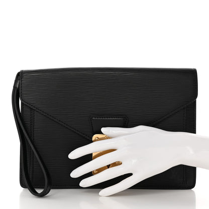 Louis Vuitton Epi Pochette Sellier Dragonne Clutch Black 2 of 9