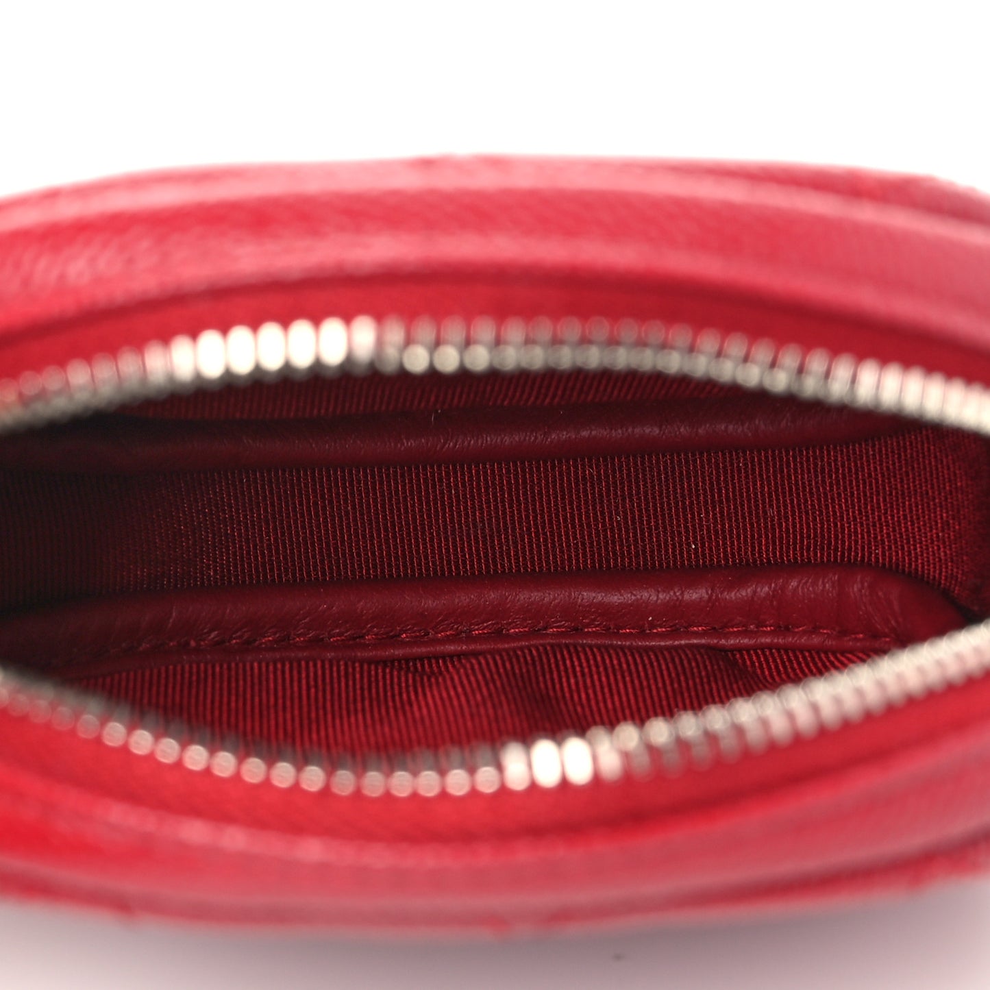 Caviar Quilted Zip Around Classic Coin Purse Red