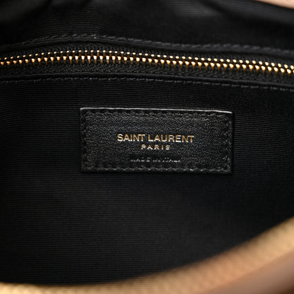 Saint Laurent Linen Y Quilted Monogram Medium Loulou Chain Satchel Natural Taupe 6 of 12