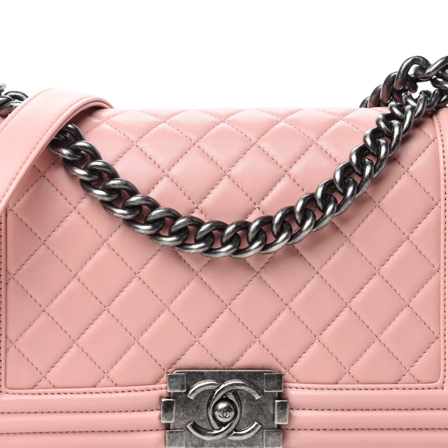 Chanel Lambskin Quilted Medium Boy Flap Light Pink 11 of 11
