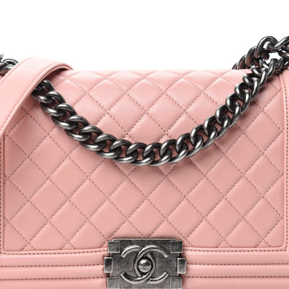 Chanel Lambskin Quilted Medium Boy Flap Light Pink 11 of 11