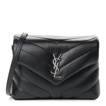 Saint Laurent Calfskin Y Quilted Monogram Toy Loulou Crossbody Bag Black 1 of 11