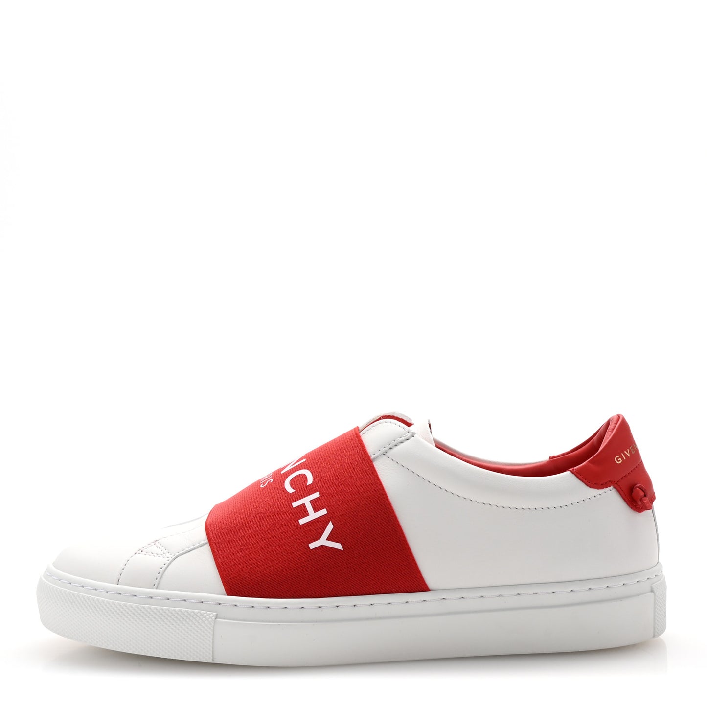 Calfskin Band Logo Womens Urban Street Sneakers 37 White Red