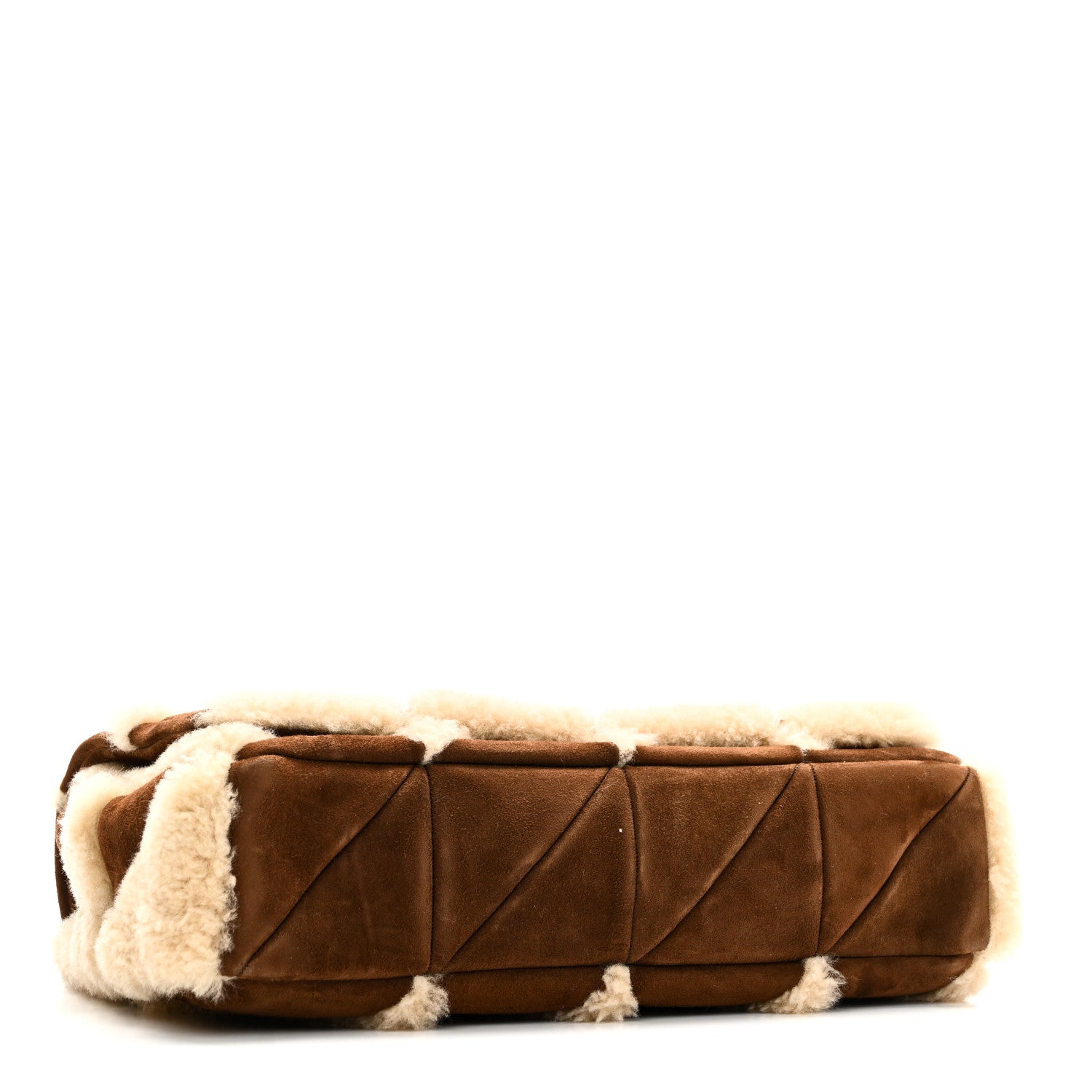 Saint Laurent Suede Shearling Patchwork Monogram Medium Jamie Brown Beige 4 of 10