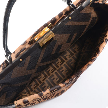 Fendi Calf Hair Leopard Print Zucca Large Peekaboo Iconic Satchel Tobacco 8 of 8