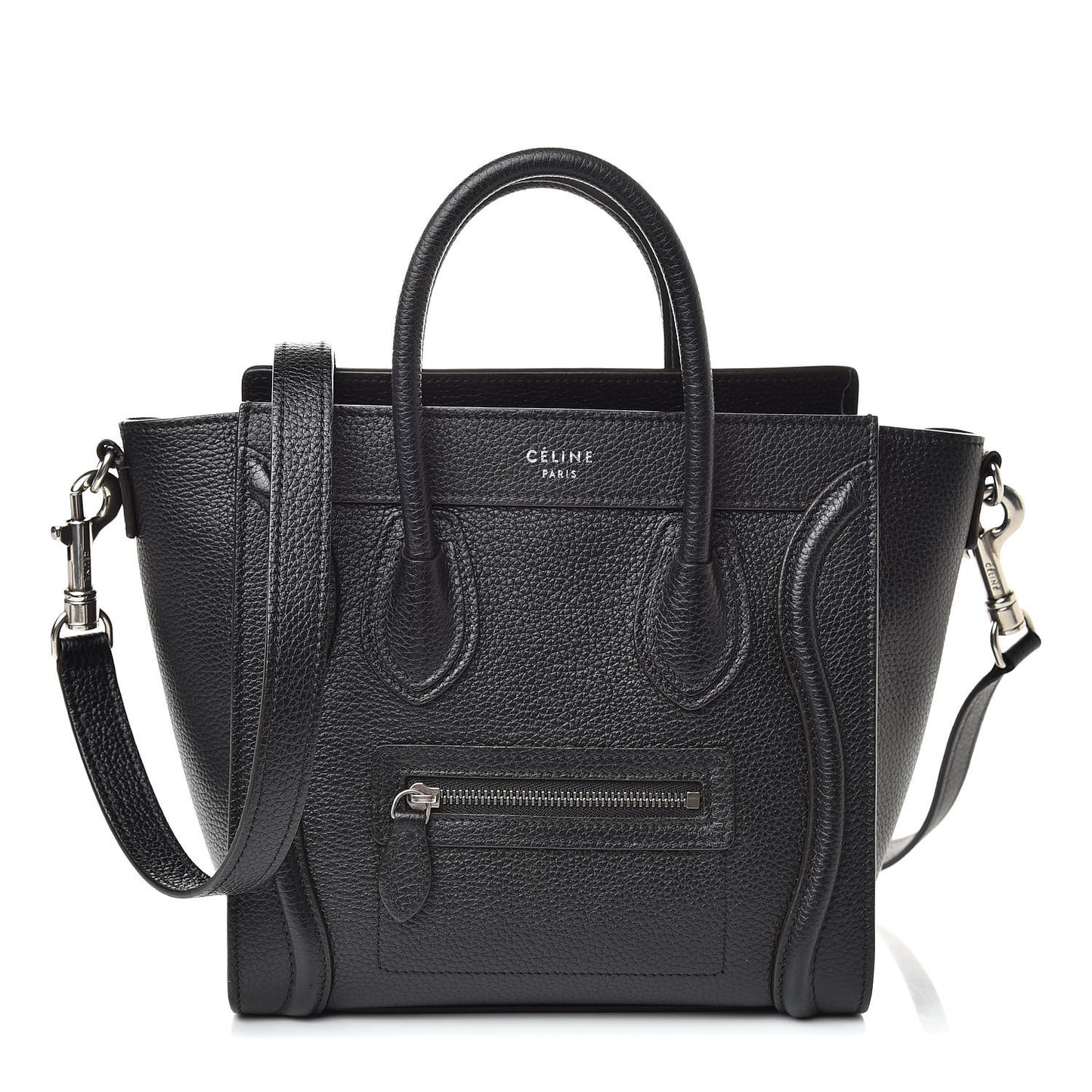 Drummed Calfskin Nano Luggage Black