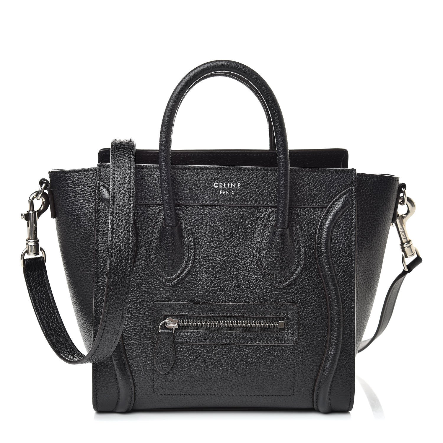 Celine Drummed Calfskin Nano Luggage Black 1 of 14