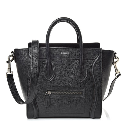 Celine Drummed Calfskin Nano Luggage Black 1 of 14