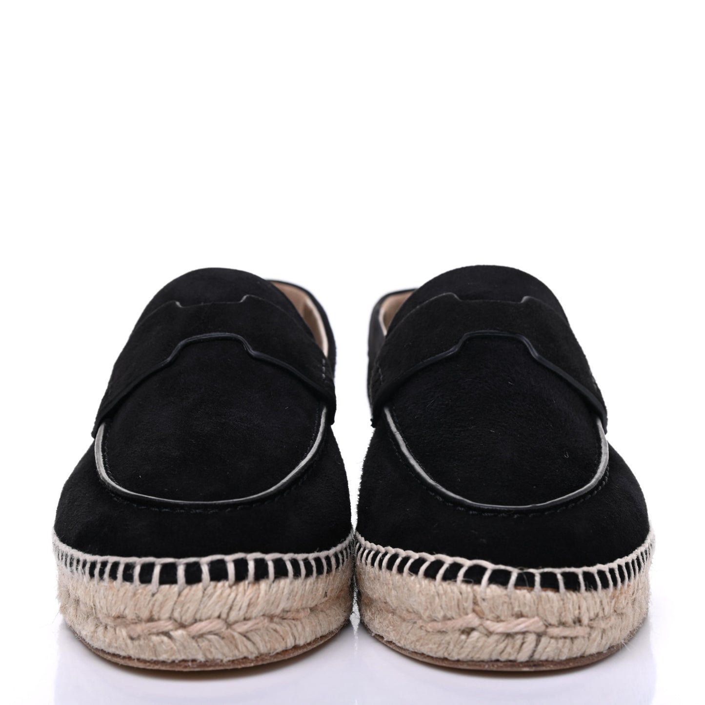Suede Calfskin Womens Trip Espadrilles 36 Black