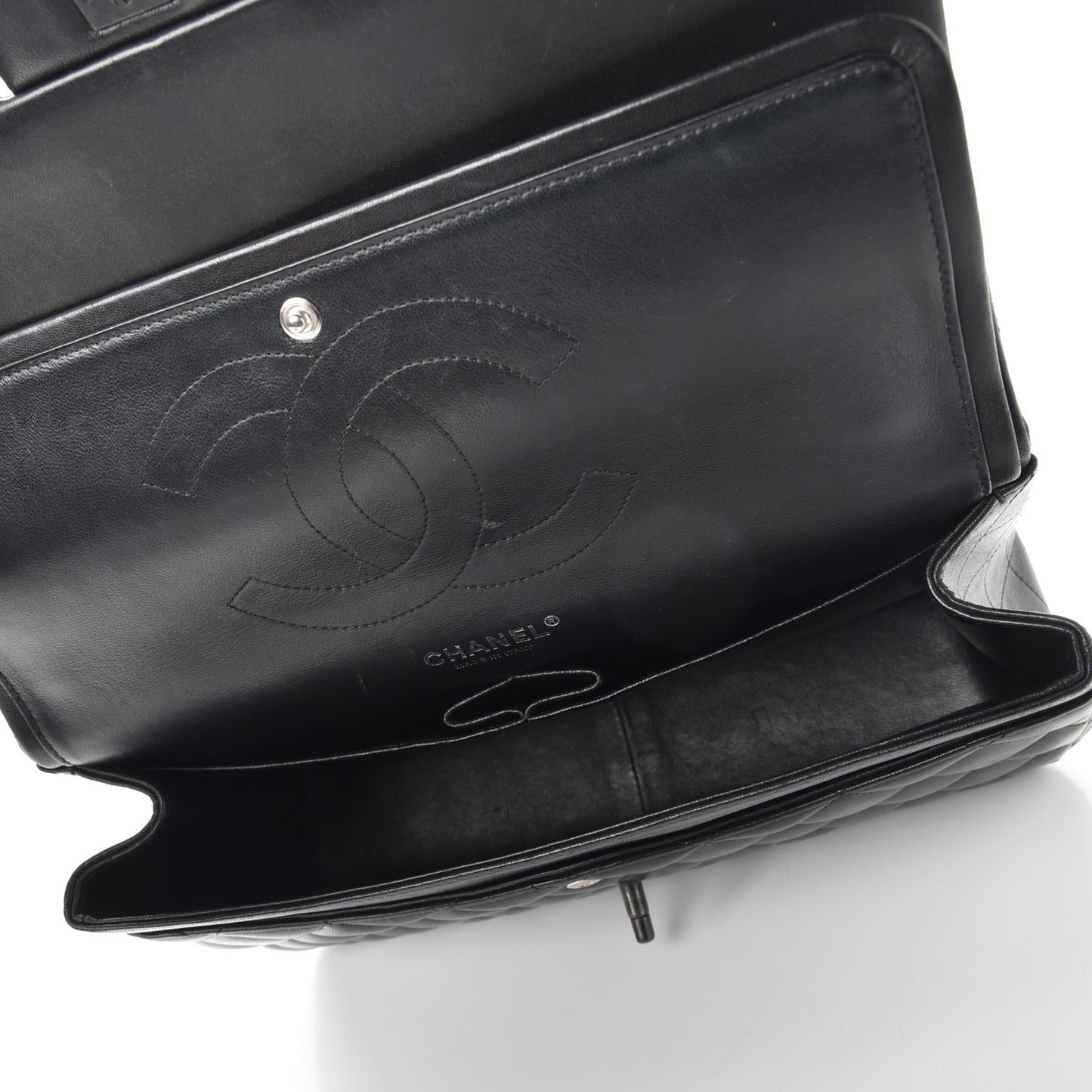 Lambskin Quilted Jumbo Double Flap So Black
